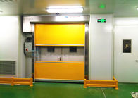 Green PVC High Speed Doors Wind Load Area with Viewing Window