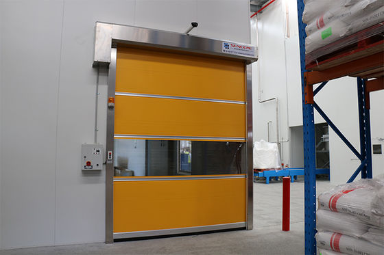 Interior Smooth High Speed Shutter Door Yellow PVC Curtain Professional