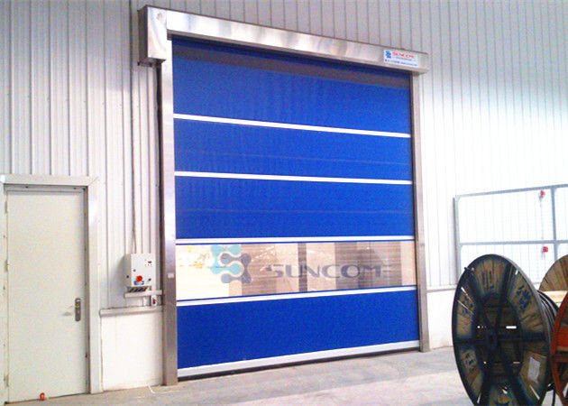 Energy Savings Industrial High Speed Door , Rollup Garage Doors Outside