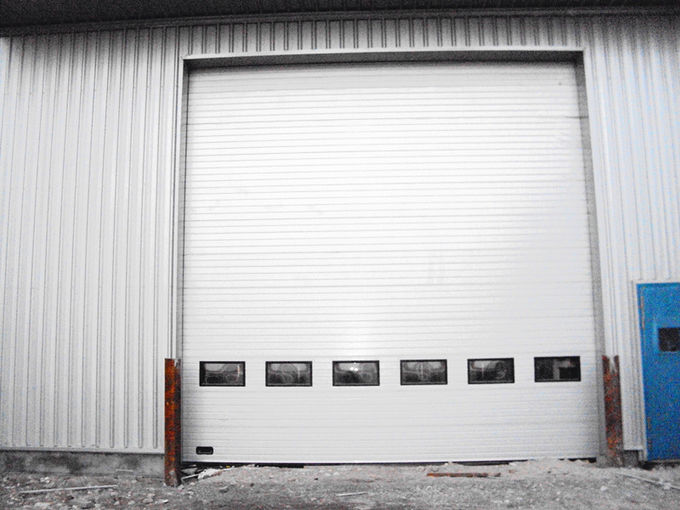 Automatic Industrial Sectional Garage Doors With PVC Window And Sandwich Panel Steel